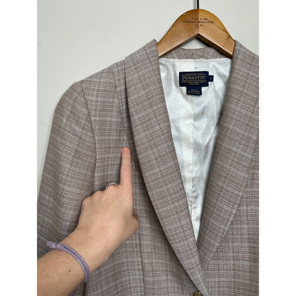 Pendleton 100% Virgin Wool Patterned Tweed Single… - image 8